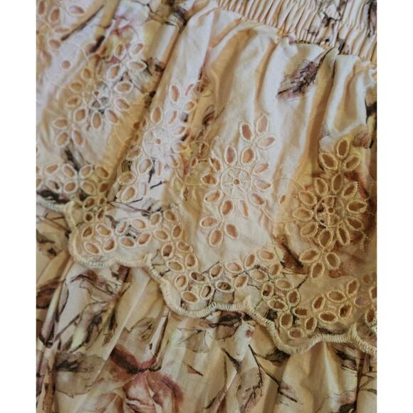Gap x LoveShackFancy LSF Ruffle Mini Blush Pink Floral Skirt Large (10-11) Girl - Picture 5 of 11